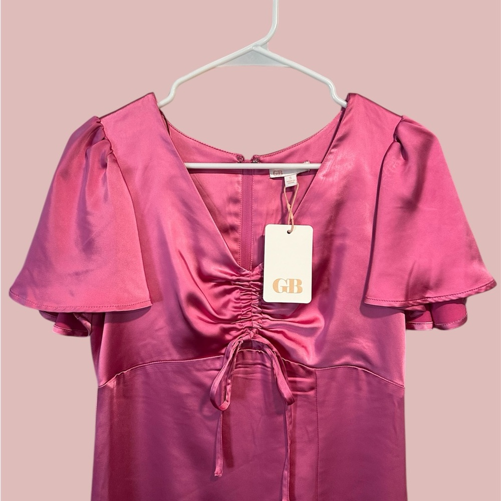 Gianni Bini Pink Ruched Maxi Dress - Picture 2 of 4